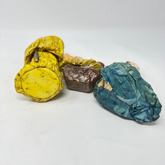 VTG Handmade Papier Mache Nativity Set Creche Colorful Rustic Retro Christmas - Picture 9 of 10